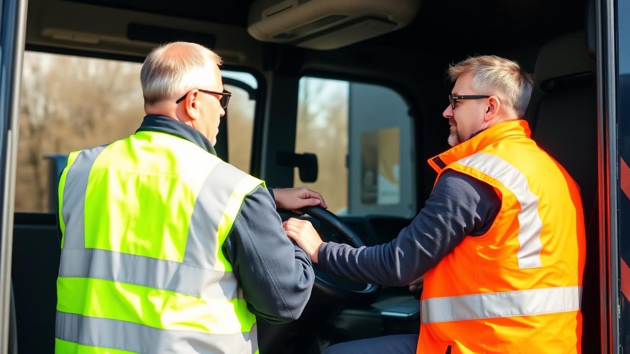 Code 95 praktijkles rij-optimalisatie in Breda — instructeur begeleidt chauffeur Code 95 praktijkles rij-optimalisatie in Breda — instructeur begeleidt chauffeur